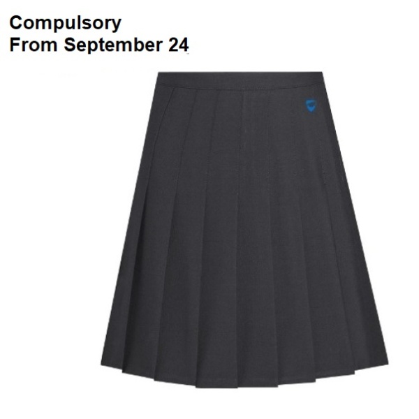 The Bolsover School - Girls Pleated Skirt BLACK, Free delivery to school, The Bolsover School