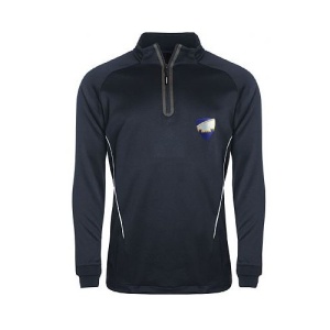The Bolsover School - PE Zip Neck Top NAVY, Schoolwear, Free delivery to school, The Bolsover School
