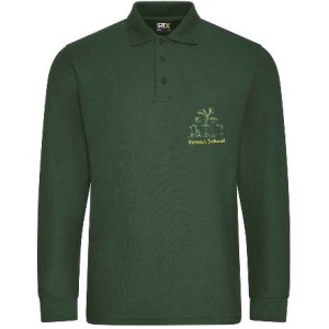Rowan School - Staff Long Sleeve Polo, Free delivery to school, Staff